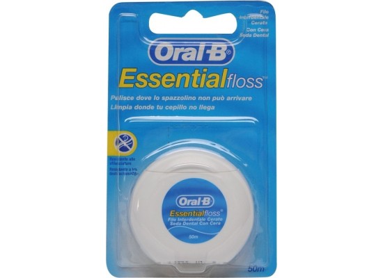 Oral-B Essential Floss Κερωμένο Οδοντικό Νήμα 50m 