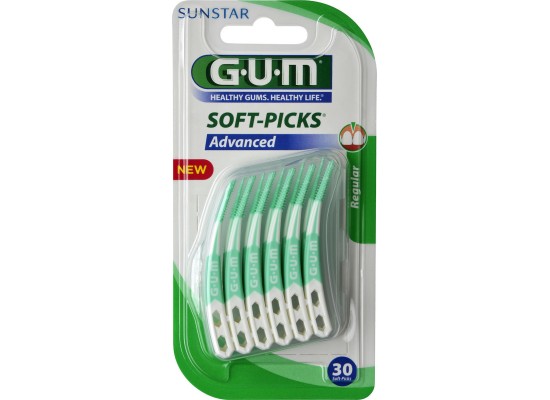 Gum Soft-Picks Advanced Μεσοδόντιες Οδοντογλυφίδες Regular Πράσινες 30τμχ