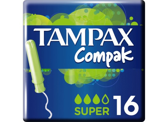 Tampax Compak Super Ταμπόν Με Απλικατέρ Υψηλής Απορροφητικότητας 16τμχ