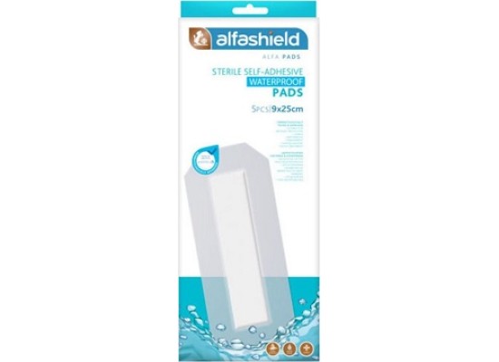 ALFASHIELD Self-Adhesive Waterproof Pads (9x25cm) Αποστειρωμένα Αυτοκόλλητα Επιθέματα 5τεμ