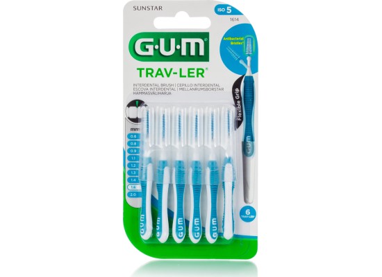 Gum Trav-ler Interdental Brush Μεσοδόντιο Βουρτσάκι 1.6mm Μπλε 6τμχ