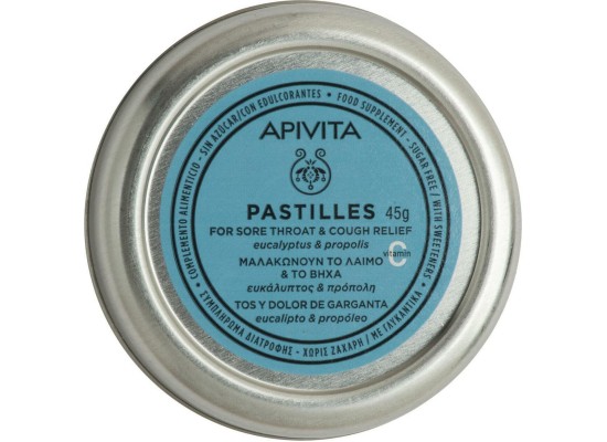 Apivita Pastilles Παστίλιες με Ευκάλυπτο & Πρόπολη για τον Πονόλαιμο & τον Βήχα 45g