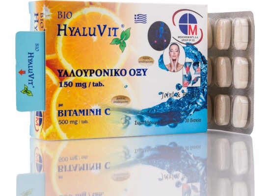 MEDICHROM Hyaluvit Hyaluronic Acid 150mg & Vitamin C 500mg Συμπλήρωμα Διατροφής με Υαλουρονικό Οξύ & Βιταμίνη C 30 ταμπλέτες