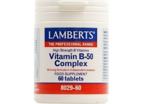 Lamberts Vitamin B-50 Complex Βιταμίνη για τα Μαλλιά & τo Δέρμα 60 ταμπλέτες