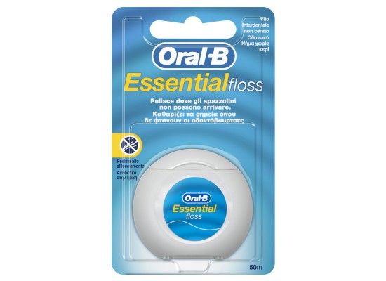 Oral-B Essential Floss Οδοντικό Νήμα Χωρίς Κερί 50m 1τμχ