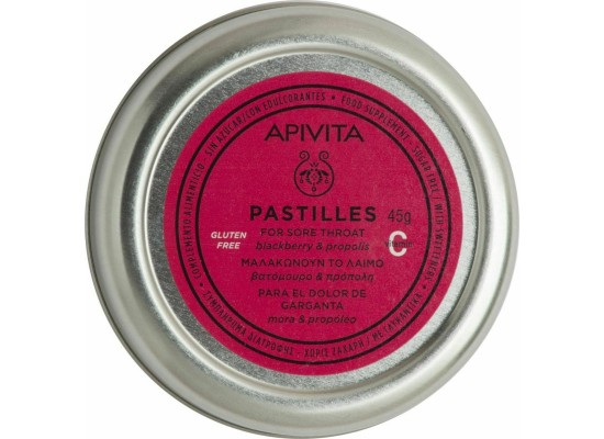 Apivita Pastilles Παστίλιες με Βατόμουρο & Πρόπολη για τον Πονόλαιμο & τον Βήχα 45g