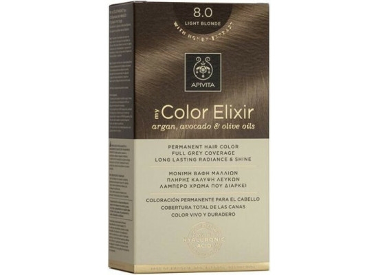 Apivita My Color Elixir Σετ Βαφή Μαλλιών Χωρίς Αμμωνία 8.0 Ξανθό Ανοιχτό 125ml