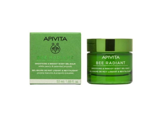 Apivita Bee Radiant White Peony & Patented Propolis Ενυδατικό & Αντιγηραντικό Balm Προσώπου Νυκτός με Υαλουρονικό Οξύ 50ml 