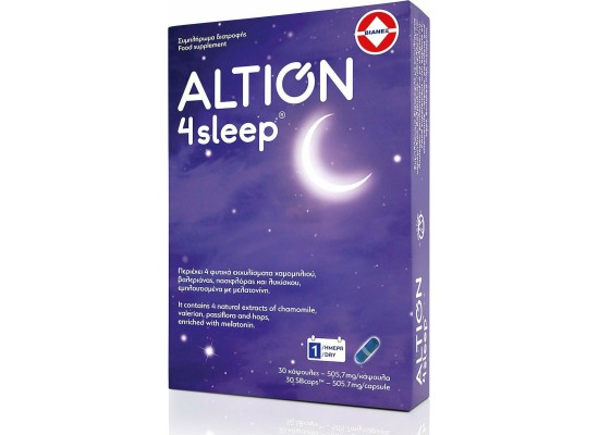 ALTION 4 Sleep Συμπλήρωμα Διατροφής Για Την Βελτίωση Ύπνου 30 Κάψουλες