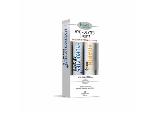 Power Health Hydrolytes Sports Συμπλήρωμα Διατροφής με Ηλεκτρολύτες & Βιταμίνη C 500mg με Γεύση Πορτοκάλι 20+20 αναβράζοντα δισκία