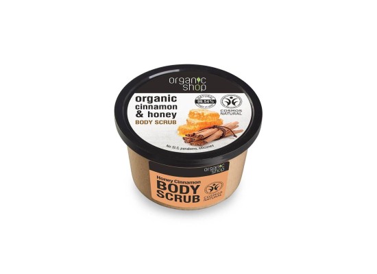 NATURA SIBERICA Organic Shop Body Scrub Honey Cinnamon Απολεπιστικό Scrub Σώματος με Κανέλα & Μέλι 250ml 