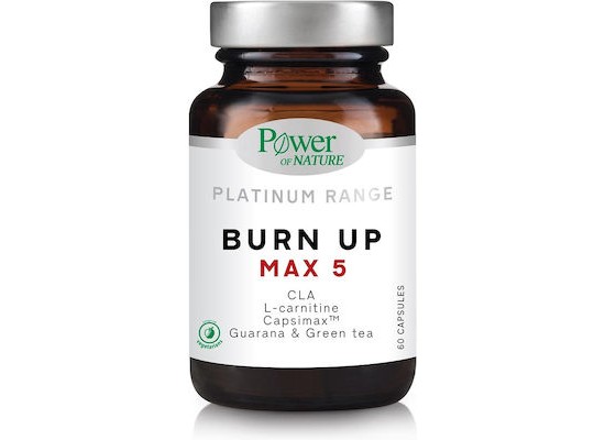 Power of Nature Platinum Range Burn Up Max-5 Συμπλήρωμα Διατροφής που Συμβάλει στον Μεταβολισμό 60 κάψουλες