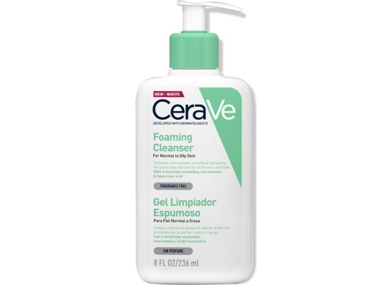 CERAVE Foaming Cleanser Gel Καθαρισμού για Κανονικές έως Λιπαρές Επιδερμίδες 236ml