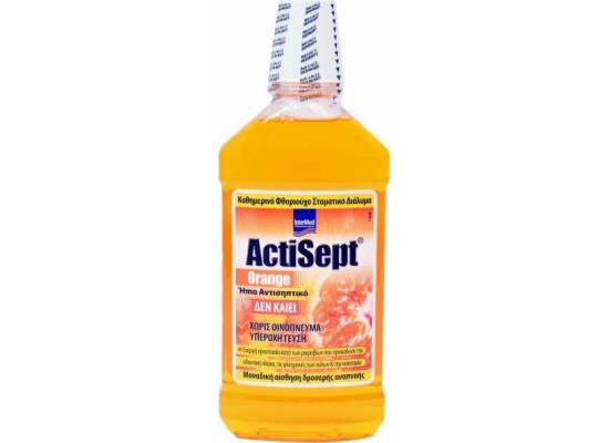 INTERMED Actisept Mouthwash Orange Στοματικό Διάλυμα Καθημερινής Προστασίας 500ml
