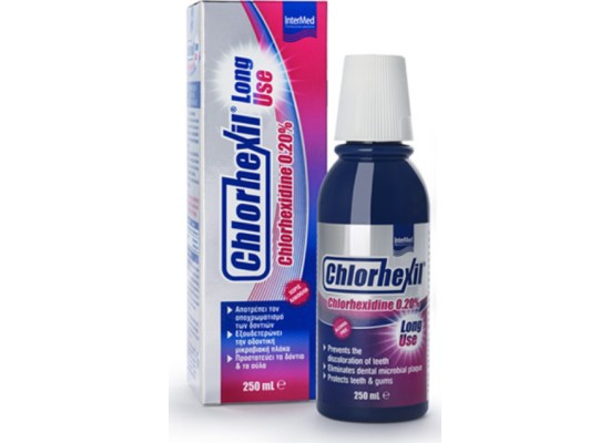 INTERMED Chlorhexil 0.20% Long Use Mouthwash Στοματικό Διάλυμα κατά της Πλάκας 250ml