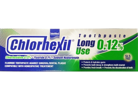INTERMED Chlorhexil 0.12% Long Use Οδοντόκρεμα κατα της Ουλοοδοντικής Πλάκας 100ml