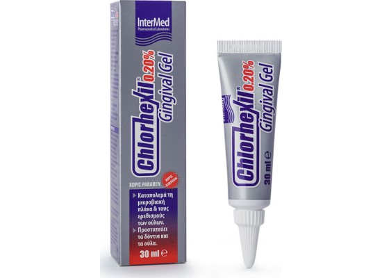INTERMED Chlorhexil 0.20% Gingival Gel Στοματική Γέλη για Τοπική Ανακούφιση & Προστασία από Ερεθισμούς & Φλεγμονές 30ml
