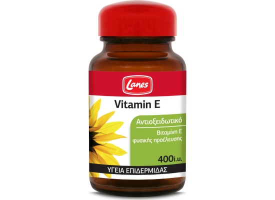 LANES Vitamin E 268mg (400 IU) Συμπλήρωμα Διατροφής με Βιταμίνη Ε για Υγιή Επιδερμίδα - 30 Κάψουλες