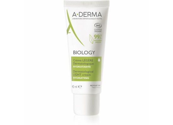 A-DERMA Dermatological Light Cream Hydrating Biology Light 24ωρη Ελαφριά Ενυδατική Κρέμα Προσώπου  40ml