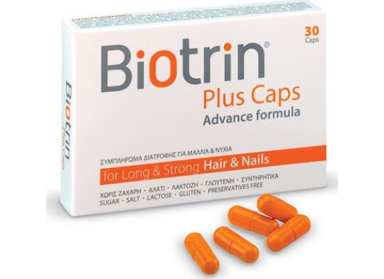 Target Pharma Biotrin Plus Ολοκληρωμένο Συμπλήρωμα Διατροφής για Δυνατά Μαλλιά & Νύχια 30 κάψουλες