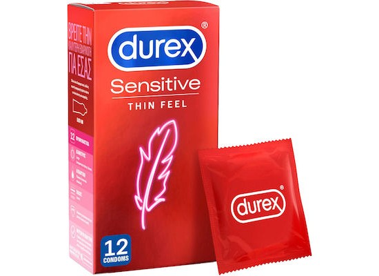 Durex Προφυλακτικά Sensitive Λεπτά 12τμχ  Durex Προφυλακτικά Sensitive Λεπτά 12τμχ