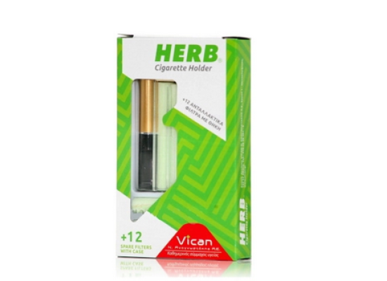 HERB Cigarette Holder Πίπα με Φίλτρο από Φυτικά Εκχυλίσματα (12 ανταλλακτικά φίλτρα)