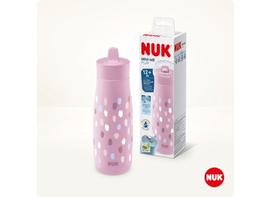 NUK Mini-Me Flip Πλαστικό Παγούρι από 12μηνών  Ροζ 450ml