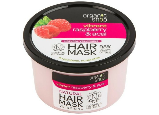 Organic Shop Μάσκα Μαλλιών Raspberry & Acai για Ενυδάτωση 250ml