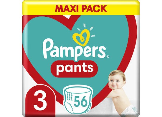 PAMPERS Pants Πάνες Βρακάκι No. 3 για 6-11kg 56τμχ