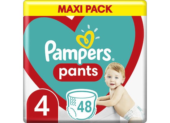 PAMPERS Pants Maxi Pack Πάνες Βρακάκι No. 4 για 9-15kg 48τμχ