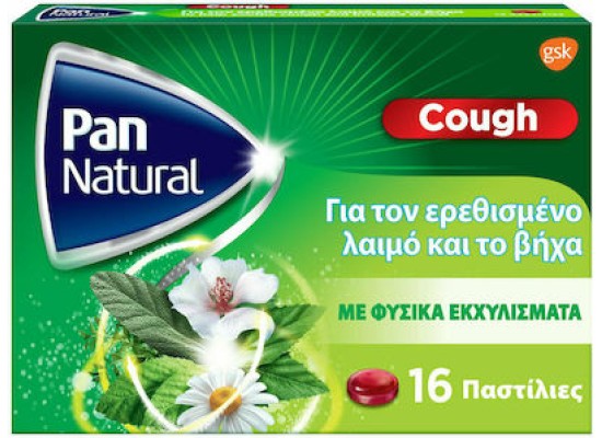 GSK Pan Natural Παστίλιες με Φυσικά Εκχυλίσματα 16τμχ Βατόμουρο