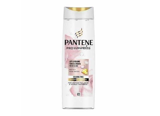 Pantene Pro-v Miracles Biotin & Rose Water Biotin Rose Water Shampoo Σαμπουάν με Βιοτίνη και Ροδόνερο για Άμεσο Όγκο και Λάμψη 300ml
