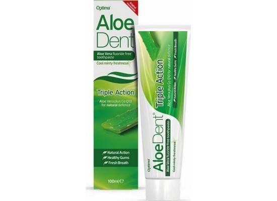 Optima Aloe Dent Triple Action Toothpaste Οδοντόκρεμα Τριπλής Δράσης με Aλόη 100ml