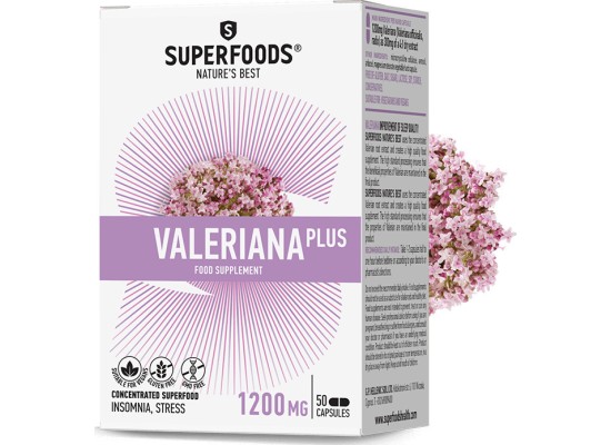 Superfoods Valeriana Plus 300mg Συμπλήρωμα Διατροφής Βαλεριάνα για την Αϋπνία και το Άγχος 50 κάψουλες