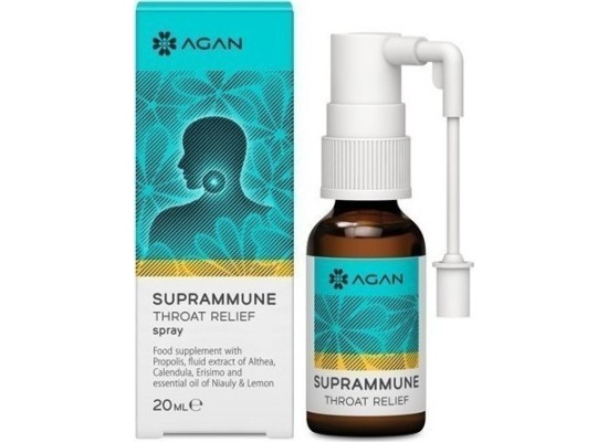 AGAN Suprammune Throat Relief Spray για Ξηρό Βήχα χωρίς Γλουτένη 20ml