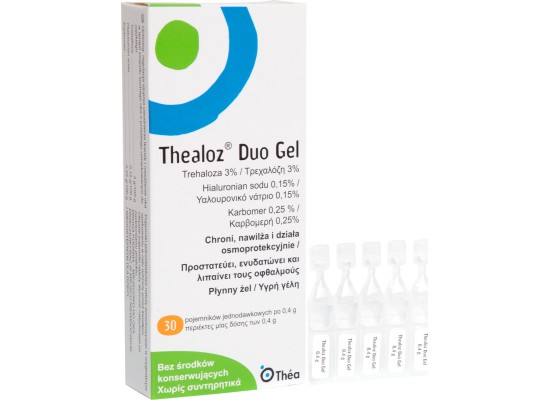 THEALOZ  Thealoz Duo Gel Οφθαλμικό με Υαλουρονικό Οξύ για Ξηροφθαλμία 30x0.4ml