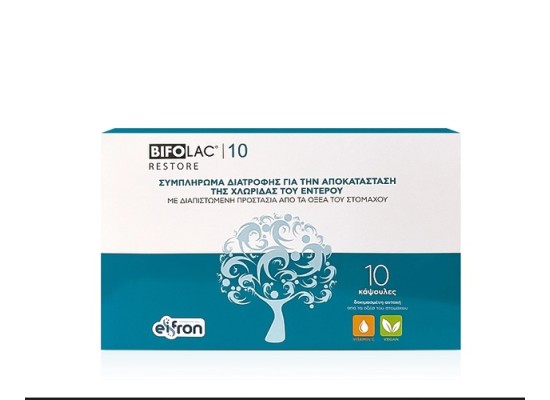 Bifolac 10 Restore Probiotics Συμπλήρωμα Διατροφής για Αποκατάσταση της Εντερικής Χλωρίδας 10 Κάψουλες