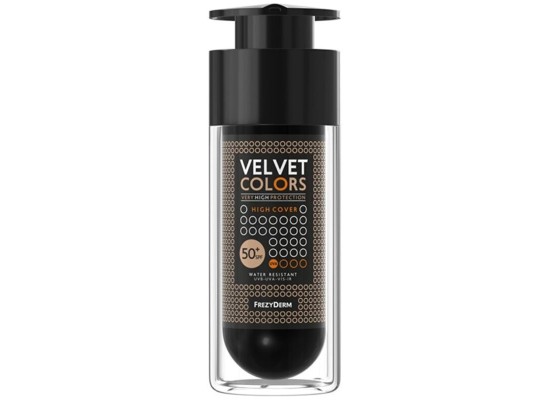 Frezyderm Velvet Colors High Cover SPF50+ Make Up Προσώπου Εξαιρετικά Υψηλής Κάλυψης με Βελούδινη Ματ Υφή 30ml