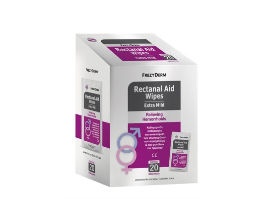 FREZYDERM Ractanal Aid Wipes Extra Mild Μαντηλάκια Extra Mild για Αιμορροΐδες 20τμχ 