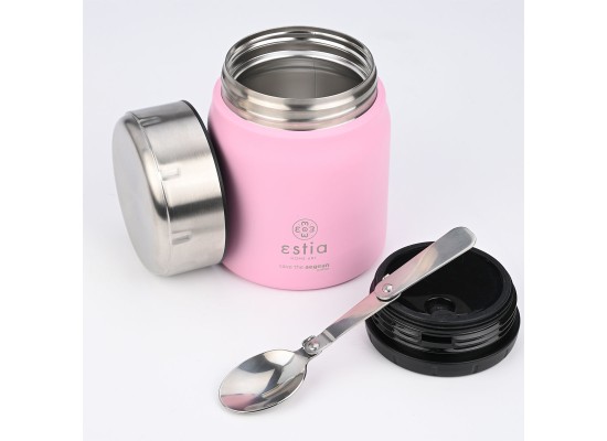 Estia Home Art Θερμός Lunch Pot Midnight Blossom Rose Ισοθερμικό Δοχείο Φαγητού σε Ροζ Χρώμα 500ml