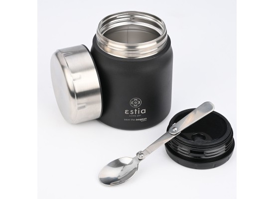 Estia Home Art Θερμός Lunch Pot Midnight Black Ισοθερμικό Δοχείο Φαγητού σε Μαύρο Χρώμα 500ml