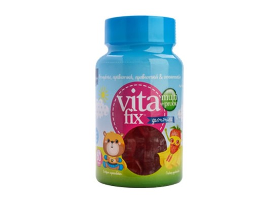 INTERMED Multi + Probio VitaFix Gummies Bear Strawberry Παιδικές Πολυβιταμίνες με Γεύση Φράουλα 60 Ζελεδάκια