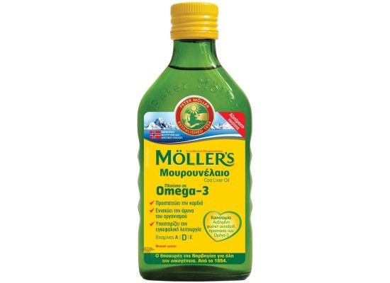 MOLLER'S Cod Liver Oil Natural Μουρουνέλαιο με Φυσική Γεύση 250ml