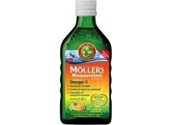 MOLLER'S Cod Liver Oil Tutti Frutti Μουρουνέλαιο με Γεύση Φρούτων 250ml