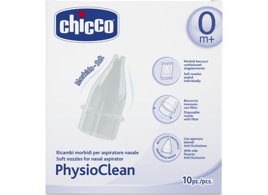 CHICCO PhysioClean Ανταλλακτικά Ρινικού Αποφρακτήρα για Βρέφη και Παιδιά 10τμχ