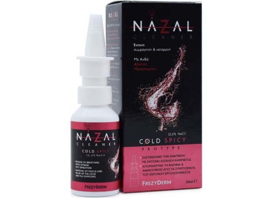 FREZYDERM Nazal Cleaner Cold Spicy- Ρινικό Αποσυμφορητικό Κατά Της Έντονης Συμφόρησης & Καταρροής 30ml 