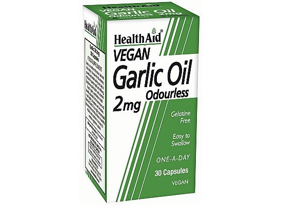 HEALTH AID Garlic Oil 2mg Odourless Συμπλήρωμα Διατροφής με Έλαιο Σκόρδου για Ρύθμιση Πίεσης & Χοληστερόλης 30 κάψουλες