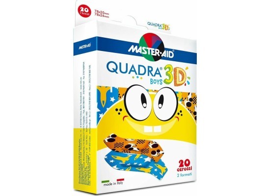 MASTER AID Αυτοκόλλητα Επιθέματα Quadra 3D Boys για Παιδιά 20τμχ