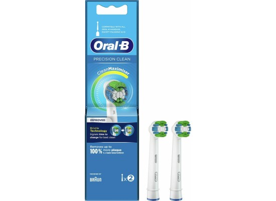 ORAL-B Precision Clean CleanMaximiser Ανταλλακτικές Κεφαλές για Ηλεκτρική Οδοντόβουρτσα, 2 Τεμάχια