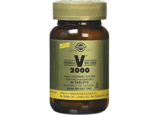 SOLGAR Formula VM-2000 Πολυβιταμίνη με Αντιοξειδωτικά, Πεπτικά ένζυμα & Αμινοξέα - 60 δισκία